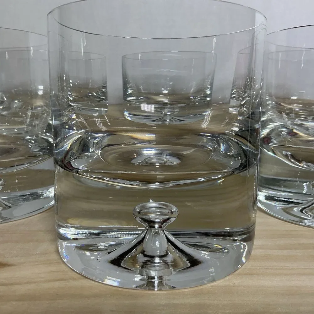 HTF CRATE & BARREL POLAND CLEAR KROSNO BUBBLE DOF GLASS Set Of 6